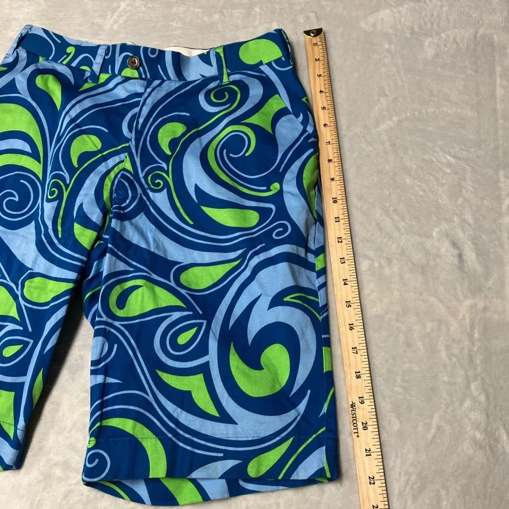 Loudmouth Golf Shorts Psychedelic Swirl Blue Green Paisley Men 32
